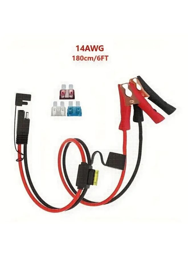 14AWG SAE to Alligator Clip Battery Cable with 15A Fuse 15FT for Car Motorcycle Jump Start - Image 5